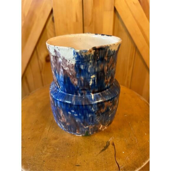 Vintage pottery pitcher 6.25x6” (8605) - Picture 2 of 9